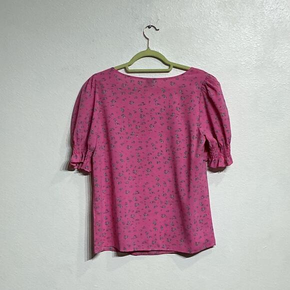Shein Pink Floral Blouse Sz 4 - Picture 6 of 8